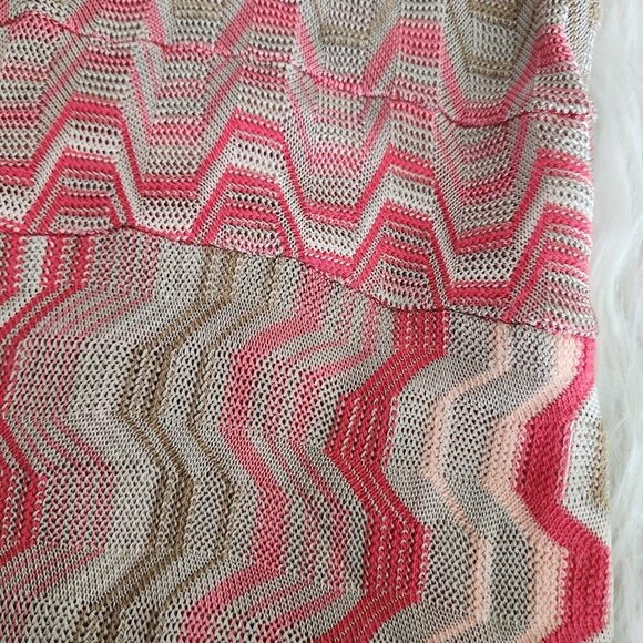 INC International Concepts 60s Retro Knit Gypsy Hippie Dress Women's M Pink - Picture 10 of 14